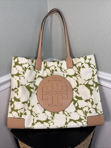 🌿 Tory Burch Ella Printed Tote — Wife’s “One In, One Out” Purse Sale! PRELOVED - Picture 1 of 3