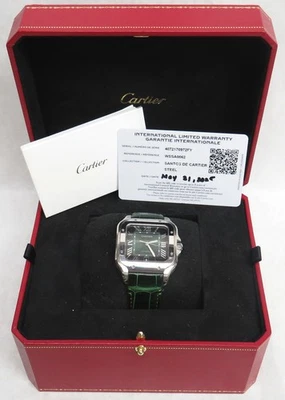CARTIER SANTOS WSSA0062 LARGE MODEL GREEN DIAL SS WATCH BOX WARRANTY CARD - Image 1 of 4