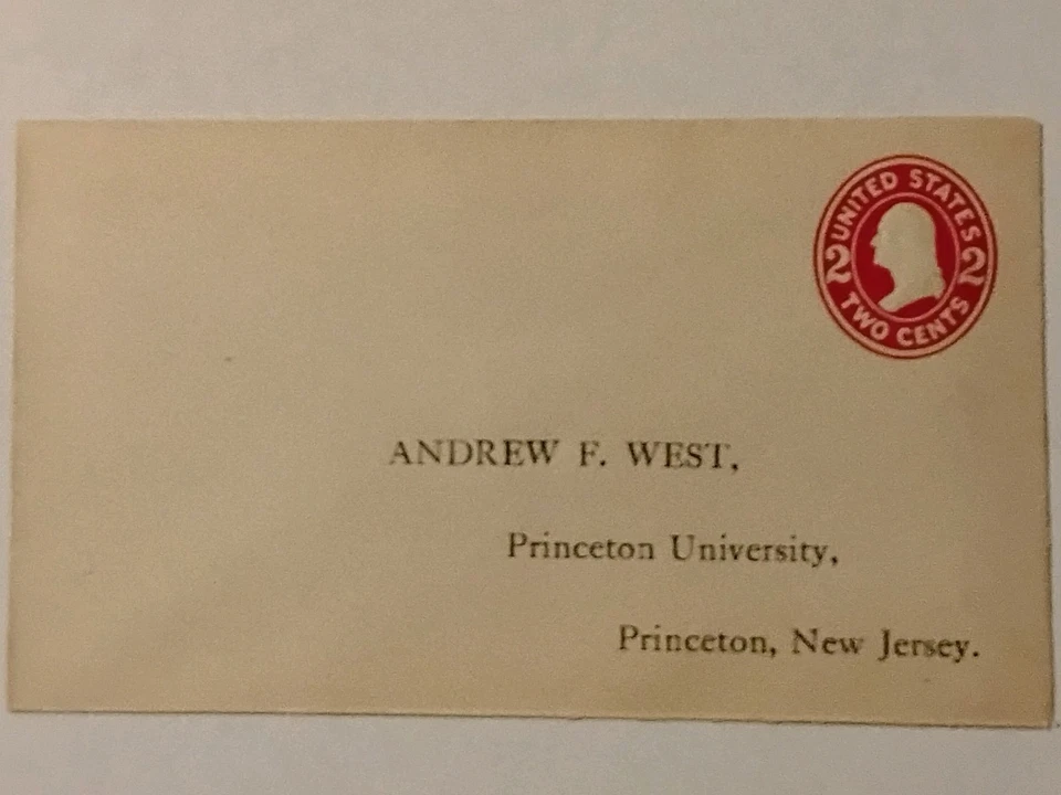 U413b 2c RED ON AMBER MINT ENTIRE DIE 117 SIZE 8 ADDRESSED TO PRINCETON UNIV. - Image 1 of 1