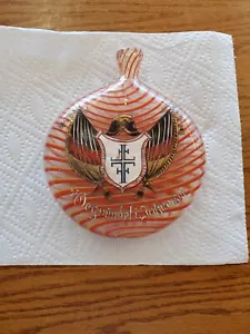 German Vol. Fire Regiment Town Of Teisnach 1891 Ribbon Glass Flask. - Picture 1 of 12