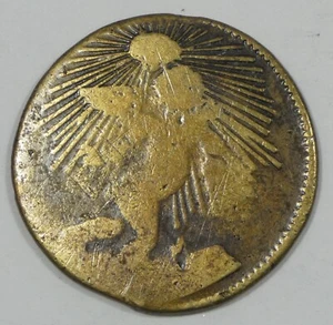 1862 MEXICO Zacatecas 1/4 Real Brass Coin - Picture 1 of 4