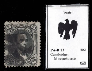 MOMEN: US STAMPS #77 USED FANCY EAGLE CANCEL PF CERT LOT #89562 - Picture 1 of 4