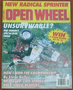 Januar 1993 Open Wheel Magazin Dan Drinan Midget Crash auf Cover - Bild 1 von 1