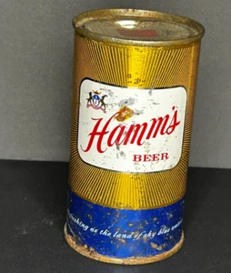 HAMMS BEER STARBURST DESIGN VINTAGE FLAT TOP 12OZ BIERDOSE *LEER* - Bild 1 von 8