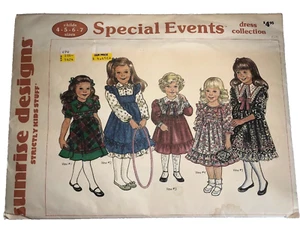 Vtg Girls Dress Patterns Costume Ruffles Prairie 1988 Uncut Size 4-7 Sunrise - Picture 1 of 9