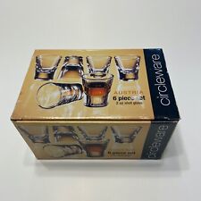 Circleware Austria Set of 6 Shot Glasses Clear 2oz. Made in Italy Open Box Nice