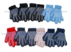 Kids Boys Girls Non-Slip Grip Grippers Crafts Party Garden Gloves, 12 Pairs Pack - Picture 1 of 1
