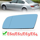 1x Left Wing Mirror Glass Heated Blue for BMW E60 E61 E63 E64 525i 530i 03-10 LH
