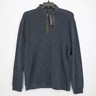 Roundtree And Yorke Mens Pullover Sweater 1 4 Zip L Large Navy 100 Cotton Nwt