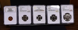 1965 SMS NGC MS68 5 Coin Set (#50999-L) - Picture 1 of 12