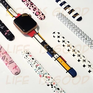 Soft Silicone Multicolor Band/Apple Watch Series 9, 8, 7, 6, 5, 4, 3, 2, 1, SE - Picture 1 of 8