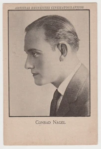 Tarjeta coleccionable Conrad Nagel años 20 estrella de cine grande stock de papel ESPAÑA Jaime Boix - Imagen 1 de 2