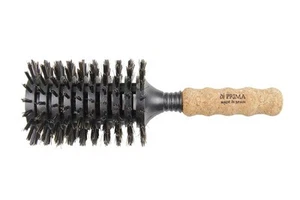 diPrima Cork Handle Round Vent Pure Boar Hair Brush 3 Sizes Handcrafted in Spain - Picture 1 of 12