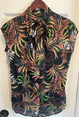 SISELY 意大利领带短袖衬衫热带印花 S 码 — 第 1/4 张图片