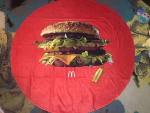 Mantel vintage Big Mac hamburguesa con queso poliéster años 80 60 - Imagen 1 de 6