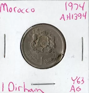 Moneda Marruecos 1 dirham 1974 Y63 - Imagen 1 de 1