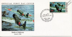 1942 WWII BATTLE OF MIDWAY Nakajima B5N KATE Torpedo Bomber Aircraft Stamp FDC - Picture 1 of 3