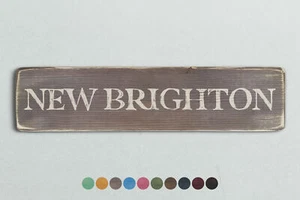 NUEVO LETRERO DE MADERA ESTILO VINTAGE BRIGHTON. Shabby Chic Retro Hogar Regalo - Imagen 1 de 2