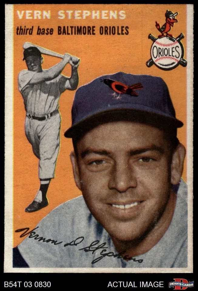 1954 Topps #54 Vern Stephens Orioles 6 - EX/MT - Image 1 of 1
