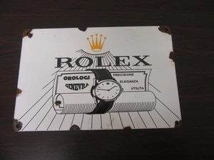VINTAGE ROLEX ENAMEL STELL SIGN WATCHES GINEVRA OROLOGI ELEGANZA 300 X 200 - Picture 1 of 7