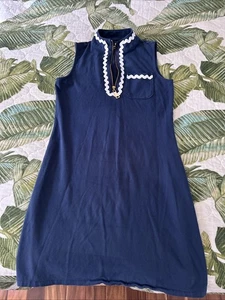 WOMENs Spartina 449 Serena Dress Sleeveless Half Zip Ric Rac Blue - Picture 1 of 6