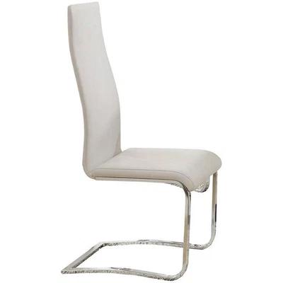 Coaster Stanton Faux Leather Dining Side Chair in White and Chrome (Set of 4) - Image 1 of 3