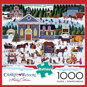 - Charles Wysocki - Churchyard Christmas - 1000 Piece Jigsaw Puzzle - Picture 1 of 12