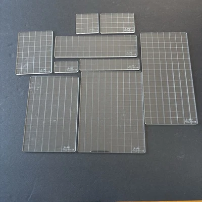 Juego de 9 bloques de rejilla de estampado acrílico Tim Holtz usados Anonymous GBXL Foto 1 de 4