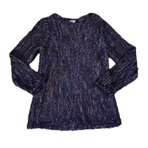 CHICO'S Women's Marled Eyelash Knit Pullover Sweater Size 0 (S). Soft & fuzzy. - Picture 1 of 3