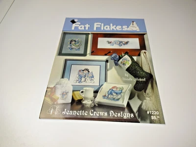 Jeanette Crews Designs Fat Flakes Snowman Counted Cross Stitch Pattern Book 1220 - Image 1 of 3