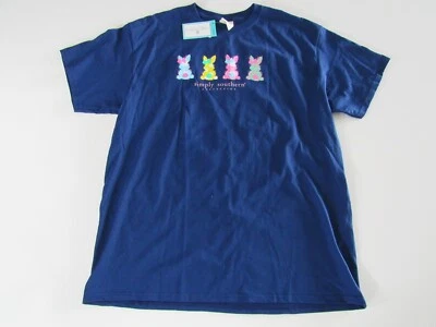 Simply Southern Girls Youth Easter Bunny 100% Cotton Blue Small Nwt - Image 1 of 4