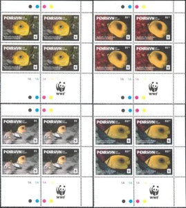 Penrhyn 2017 WWF Endangered Species/Butterflyfish/Fish/Nature 4v c/b + (b7834j) - Picture 1 of 1