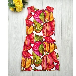 Vestido informal polinesio vintage MCM Tiki Beachcomber funda floral M-L - Imagen 1 de 14