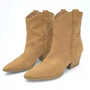 Dolce Vita KOOLSON Western Mid Calf Booties Side Braid Detail Camel Size: 8.5 - Picture 1 of 8