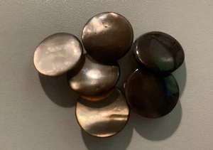 Perlmuttknöpfe: 6 braune, schillernde Knöpfe, 17mm - Bild 1 von 2