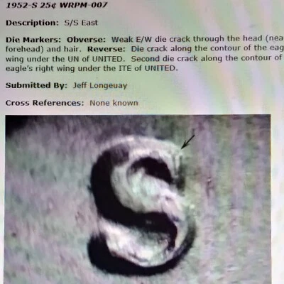 1952s/s W RPM #7 BU + Washington Quarter FLASHY LUSTER Silver ERROR Coin  NR - Image 1 of 4