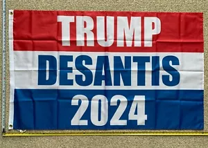 Donald Trump Flagge KOSTENLOSER VERSAND 2024 Don Jr Ron Desantis Florida USA Schild 3x5' - Bild 1 von 1