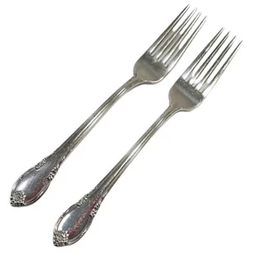 REMEMBRANCE Two Dinner Forks 1847 Rogers Bros IS Silverplate 7 1/2 Inches Long - Picture 1 of 2