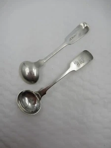 Paar um 1860 R&W Wilson Philadelphia Münze Silber Salzlöffel gemarkt R&W.W. - Bild 1 von 7