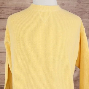 SUÉTER EDDIE BAUER MANGA LARGA AMARILLO 100% ALGODÓN CUELLO REDONDO PARA HOMBRE TALLA M MEDIANA - Imagen 1 de 5