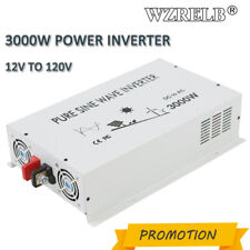 Power Inverter 3000W Pure Sine Wave 12V DC to AC Converter Car Solar Home Truck