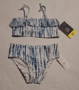NWT Baby Gap Blue White Tie Dye Print Two Piece Swimsuit Toddler Girl - Picture 1 of 1