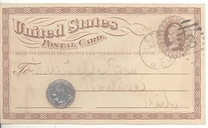Tarjeta postal del gobierno 1881 George W Van Dyke Detroit Michigan Turk Bros PONTIAC - Imagen 1 de 2