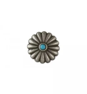 Tandy Leather Factory Screw Back Turquiose Southwest Western Concho 1” Round Diy - Picture 1 of 4