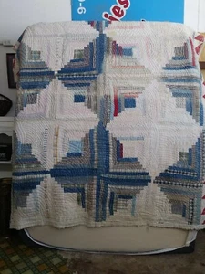 Trapunta molto antica patchwork fantasia diamanti - Foto 1 di 7