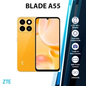 Blade A55 Android Cell Phone (Orange/4GB+128GB/Dual SIM/Unlocked/NEW) - Picture 1 of 3