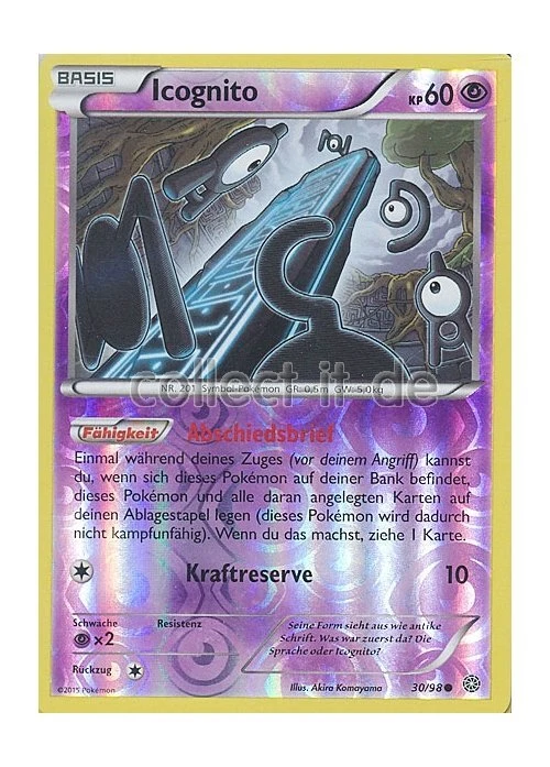 Pokemon 30/98 Icognito - Reverse Holo | XY Ewiger Anfang - Bild 1 von 1
