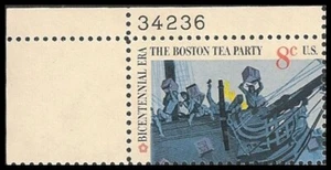 US 1480 Boston Tea Party British Merchantman 8c plate single UL 34236 MNH 1973 - Picture 1 of 1