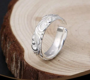 Anillo D07 lazos espirales estilo antiguo plata de ley 925 talla ajustable - Imagen 1 de 5