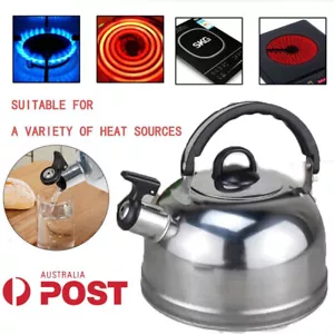 3L Stainless Steel Stove Top Kettle Whistling Camping Kitchen Gas Hob Tea Pot - Picture 1 of 14
